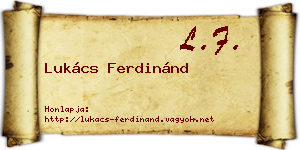 Lukács Ferdinánd névjegykártya
