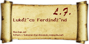 Lukács Ferdinánd névjegykártya