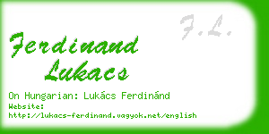 ferdinand lukacs business card