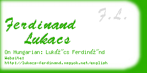 ferdinand lukacs business card